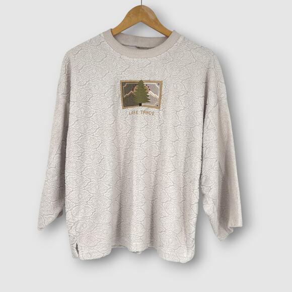 Vintage 90s Lake Tahoe Textured Sweatshirt Small / Medium - Picture 1 of 6